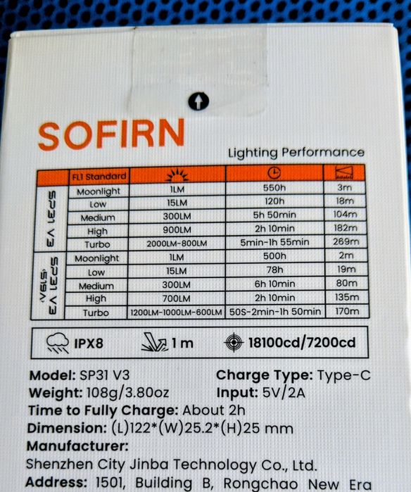 Sofirn sp31 v3 ліхтарик sst40 2000lu edc тактичний