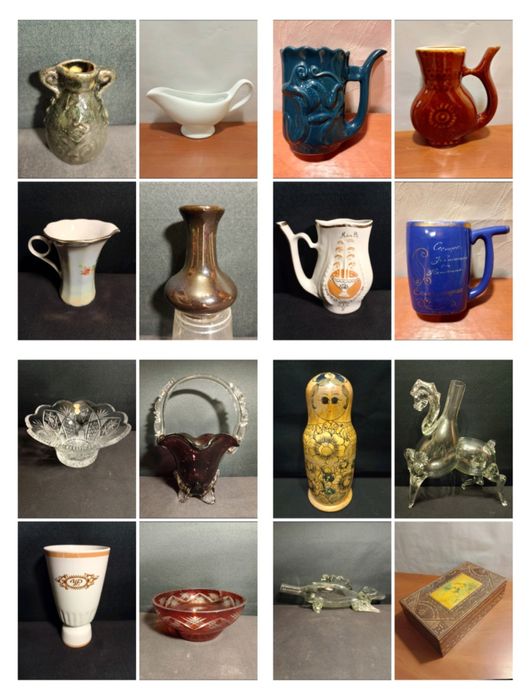 Глечик.Глина,фарфор,хрусталь,стекло времен СССР.