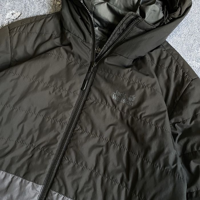 Куртка jack wolfskin чоловіча у чорному та сірому кольорах, джек пухан