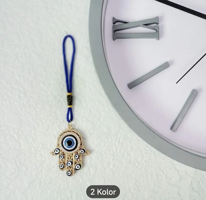 Złoty Turecki wiszący Amulet dłoni Fatimy