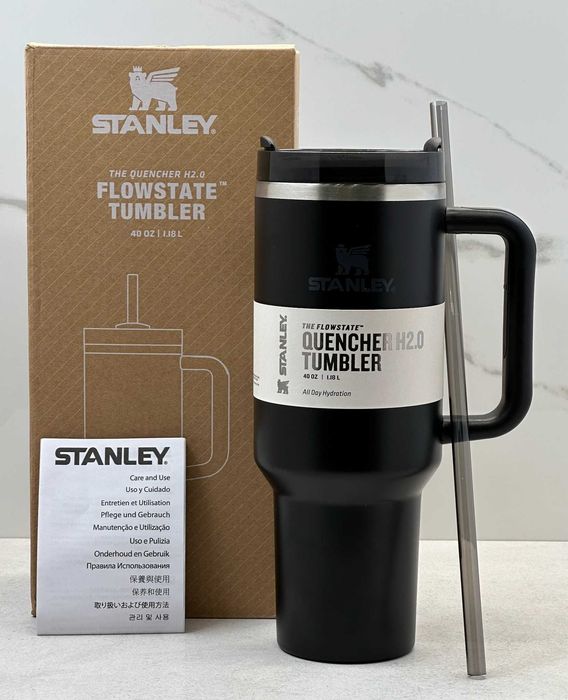 Термокружка Stanley Quencher H2.0 40oz 1.18л чорна оригінал в коробці