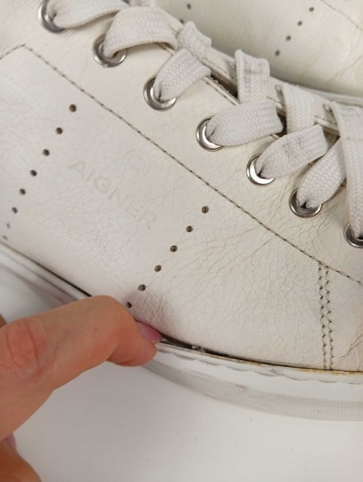 Aigner skórzane sneakersy 45