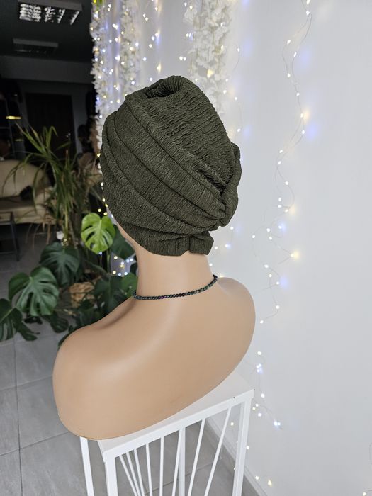 Wygodny turban czapka Sia butelkowa zielen