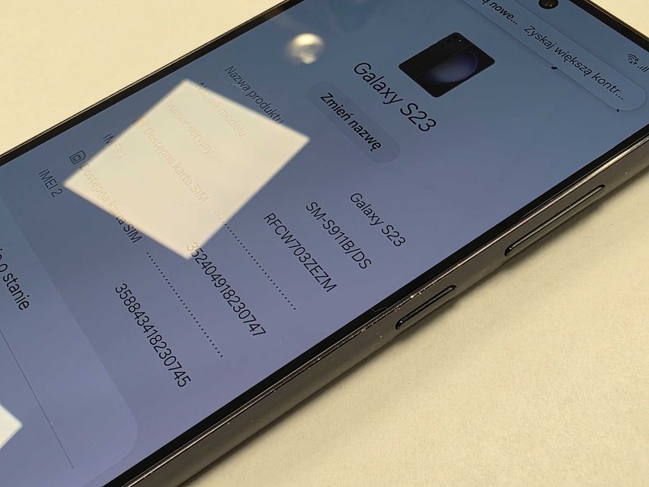 Samsung Galaxy S23 Dual SIM/ 8GB/ 128GB/ Phantom Black/ Grade B do C+/ + ładowarka/ technicznie OK/ GW 12 MSC