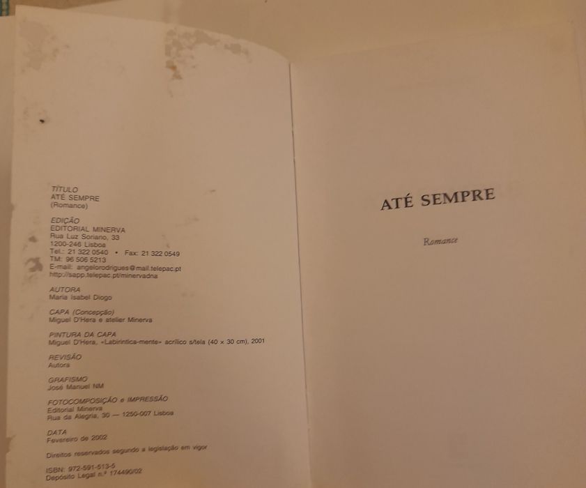 Livro,  "Até Sempre "
