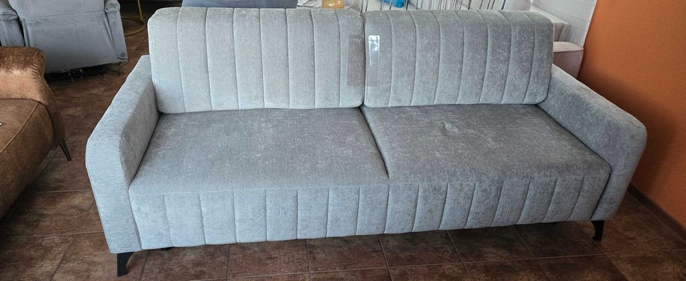 Sofa 222 cm z funkcją spania DL szara GRANDE Libro