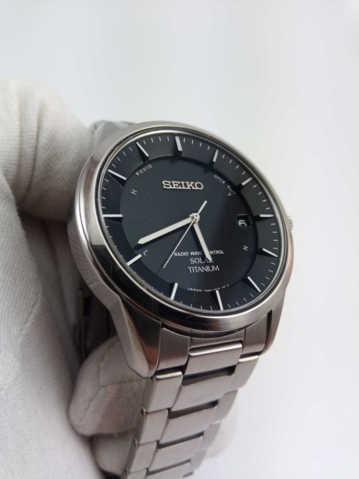 Мужские часы Seiko Solar SBTM211 титан радиоконтроль сапфир Japan made
