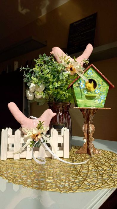 Великодні пташки кролик декор для дому інтер'єрі прикраси подарунок