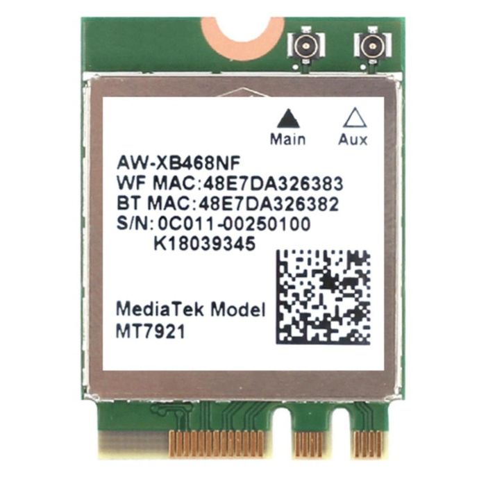 Placa MediaTek Wi-Fi 6 MT7921 para portátil