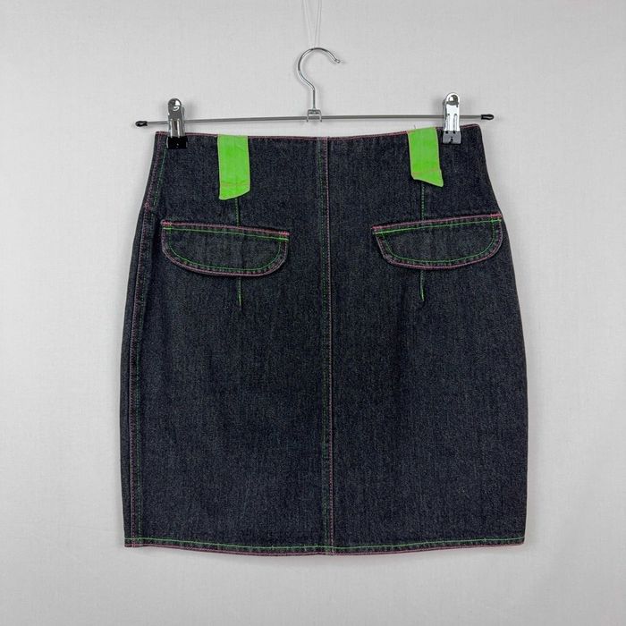 Mini Saia Denim Preto Saik S Vintage Anos 90