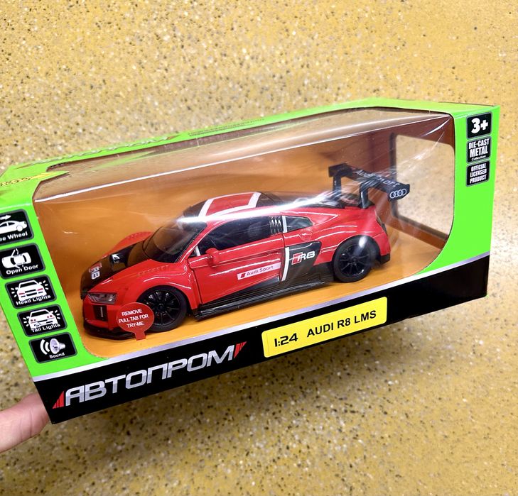 Машина металева 68262A "Автопром",1:24 Audi R8 LMS, відкр.двері