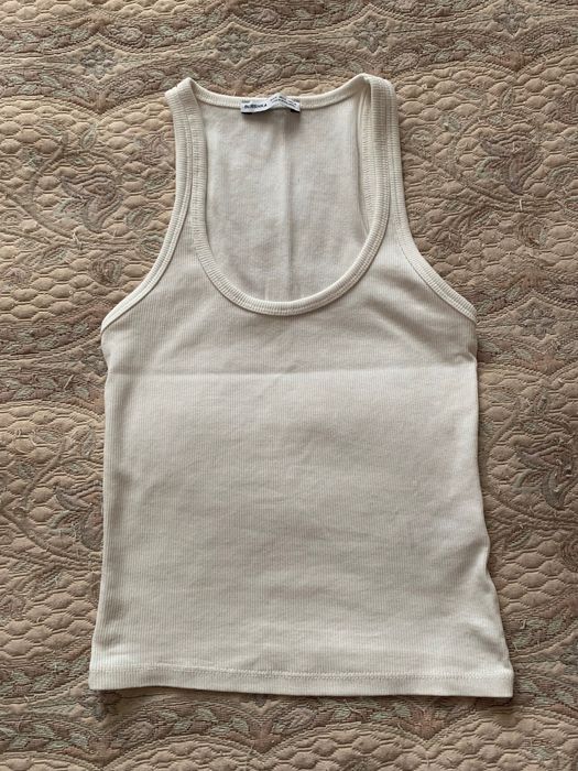 Майка, футболка-безрукавка bershka біла розмір М