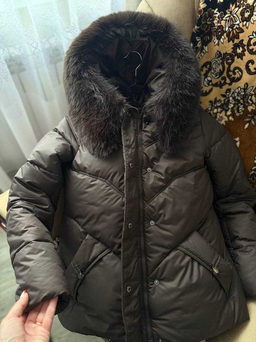 куртка шоколадна зимова жіноча 46 розмір S-M