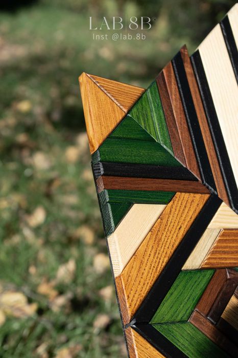 Ręczna mozaika z drewna, Obraz, Dekoracja ścienna, panel, Sowa