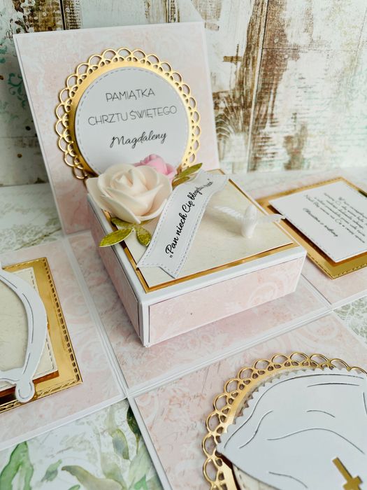 Pamiątka exploding box, upominek, chrzest, roczek, urodziny, ślub