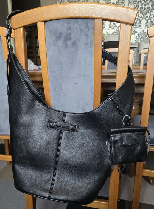 Torebka damska, worek Steve Madden, oryginalna, czarna, nowa