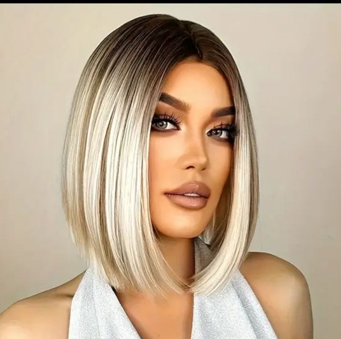 Peruka blond platyna ombre