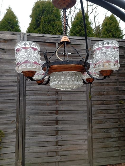 Żyrandol + kinkiet prl