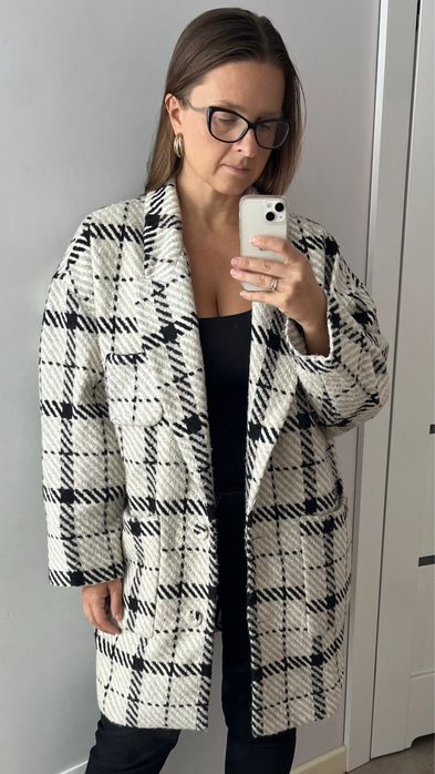 Jemiol Łukasz Jemioł płaszcz wełniany 80% wełna jagnięca 34 oversize