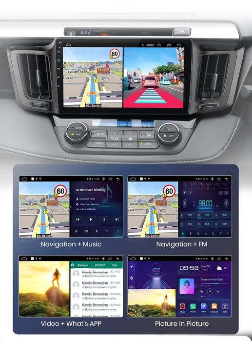 Rádio Android 10" Toyota Rav4 de 2012-19 CARPLAY WIFI GPS BT 2/32GB