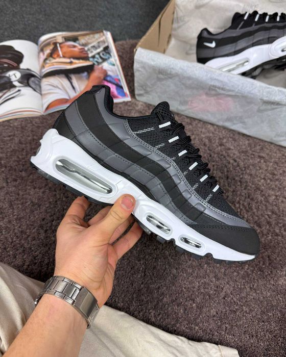 SALE! Nike Air Max 95 Black Grey 36 37 38 39 40 41 42 43 44 45 46 найк