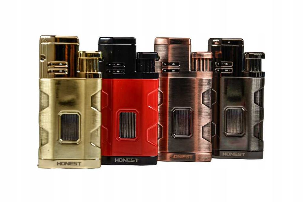 Duża Zapalniczka Żarowa 3X JET Palnik Do Cygar Mocna Puncher Prezent