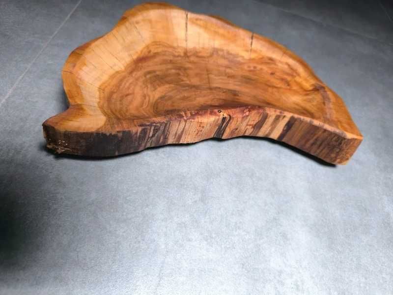 Drewniana misa / patera dekoracyjna z litego drewna, rustykalna
