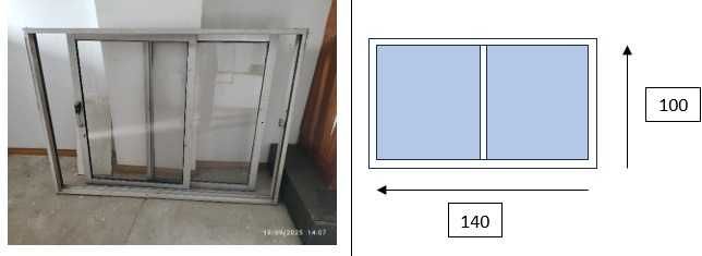 Vendo Janelas de correr Alumínio de duas folhas diversas dimensões