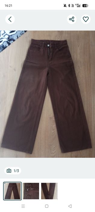 Brązowe jeansy damskie S/M