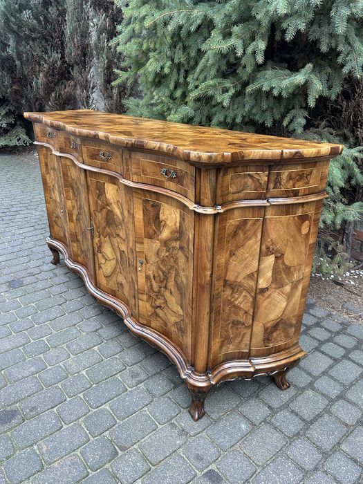 Antyczna Komoda Ludwikowska Ludwik Kredens Intarsja Po Renowacji !!