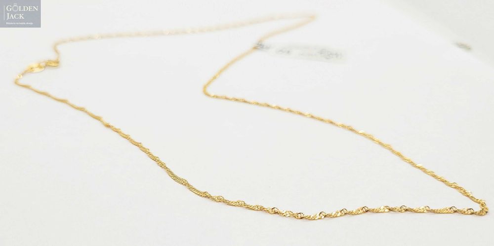 Złoty łańcuszek splot Singapur złoto pr. 585 waga 1,5 g długość 50 cm