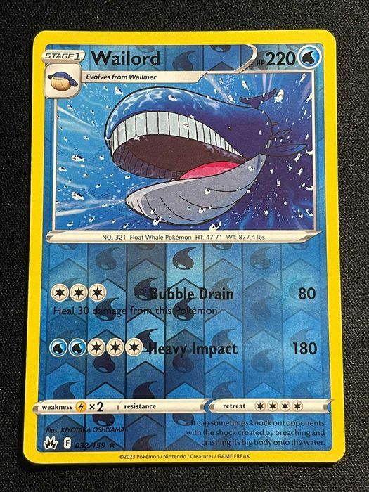 Carta Pokémon Wailord 32/159 Crown Zenith