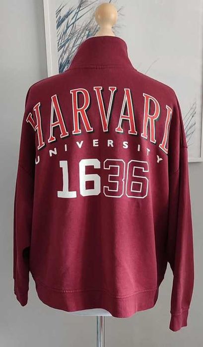 Bluza bordowa hoodie zamek Harvard 42/44