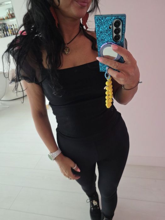 Bluzeczka woal bufiaste rękawy