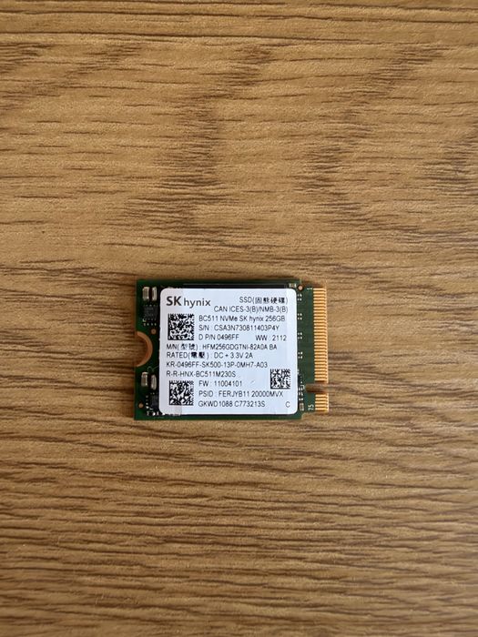 Dysk SSD NVM 256GB SK Hynix bc511