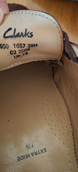 Pantofle męskie skóra brąz Clarks Eu 41,5 uk 7,5