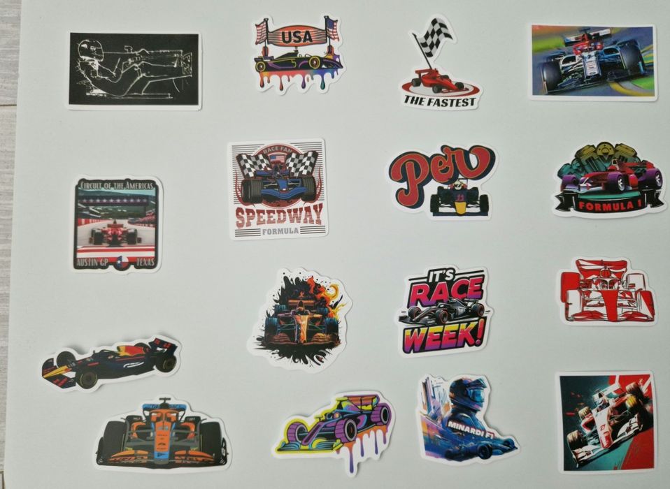 Naklejki F1, Formula 1, 50 sztuk, wyścigi
