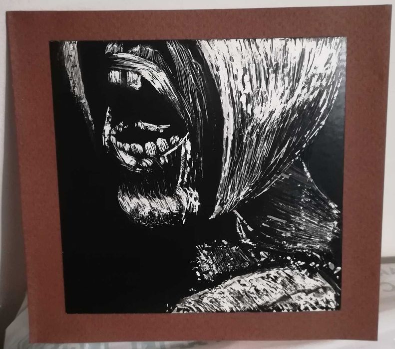 Original black-and-white scratchboard illustration drawing - NEW