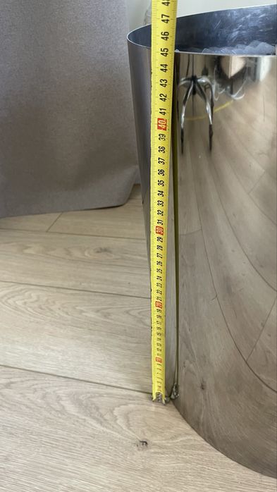 Фікус бенжаміна (стовбур косичка) з кашпо з хромованим кашпо