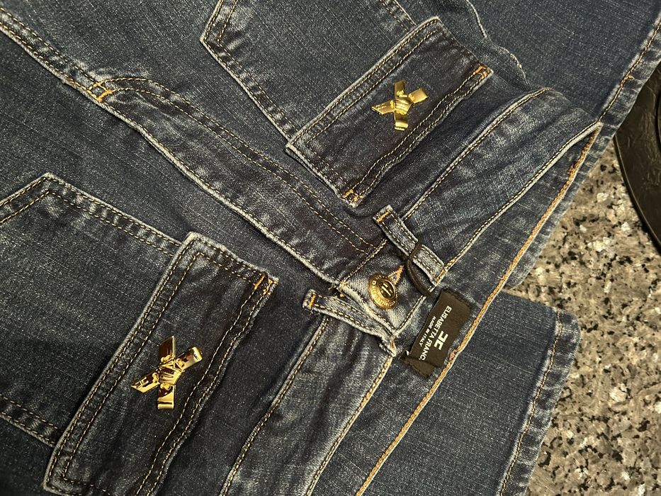 Spodnie jeans dzwony Elisabetta Franchi r.30