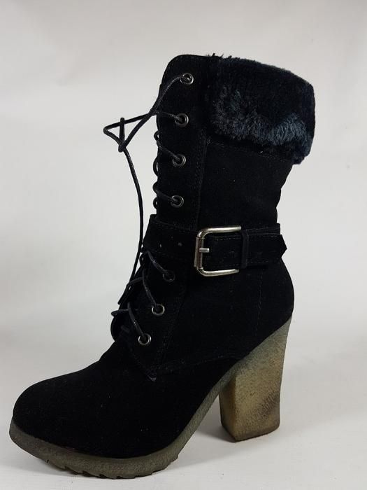 EVEN&ODD botki damskie czarne OCIEPLEON R 39