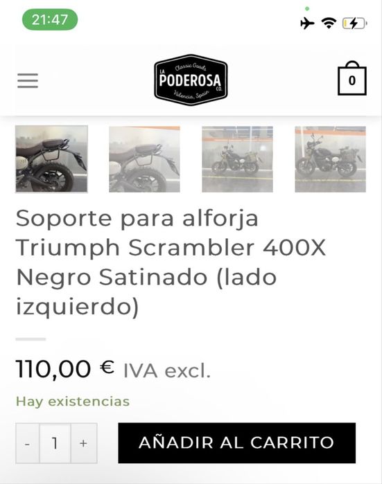 Suporte para mala - Triumph Scrambler 400X / Speed 400