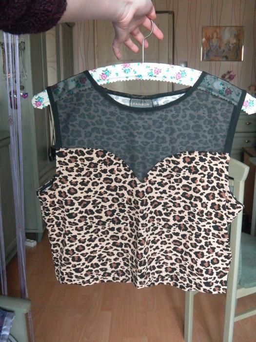 Nowa bluzka panterka BonPrix Rainbow 36,S/38,M crop top