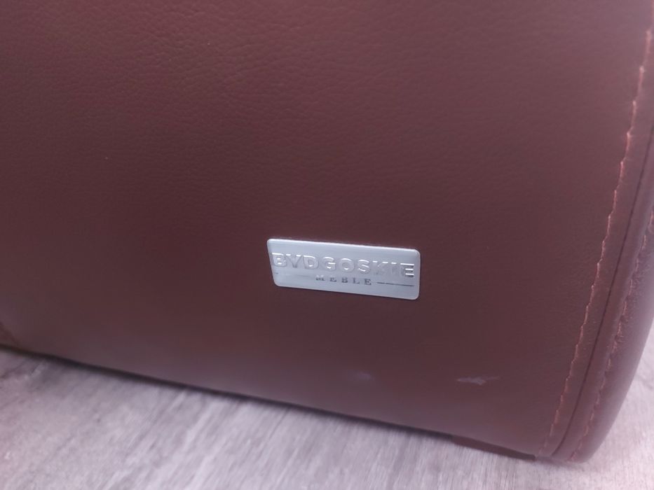 Sofa Bydgoskie Meble skóra brąz szer.190cm