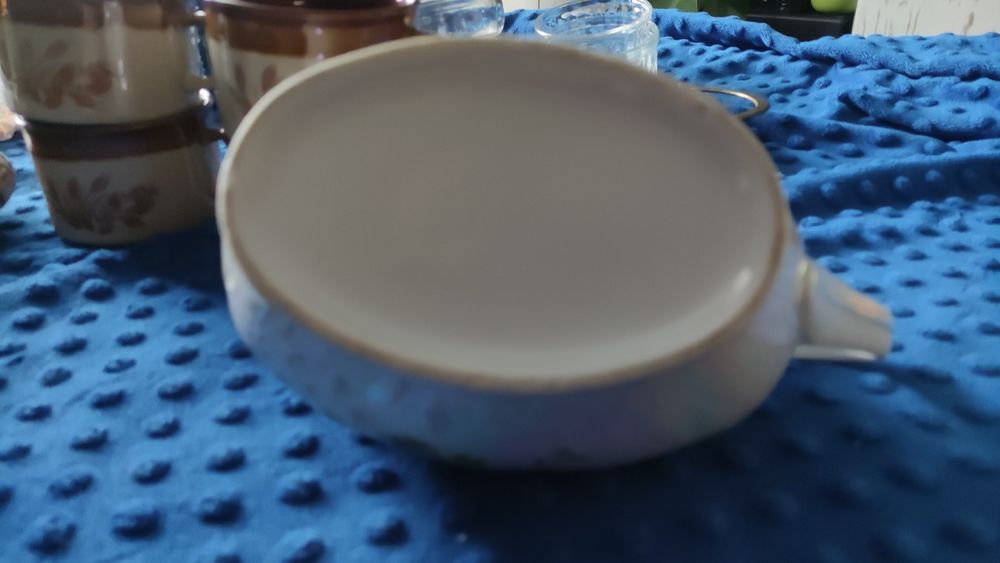Sosierka PRL perłowa unikat 500 ml ozdobna porcelana