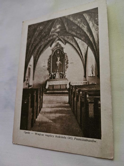 Stara pocztówka Opole wnętrze kaplicy kościoła OO. Franciszkanów