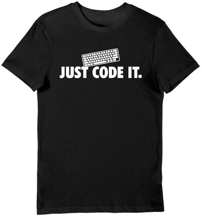 Koszulka męska dla programisty just code it czarna L