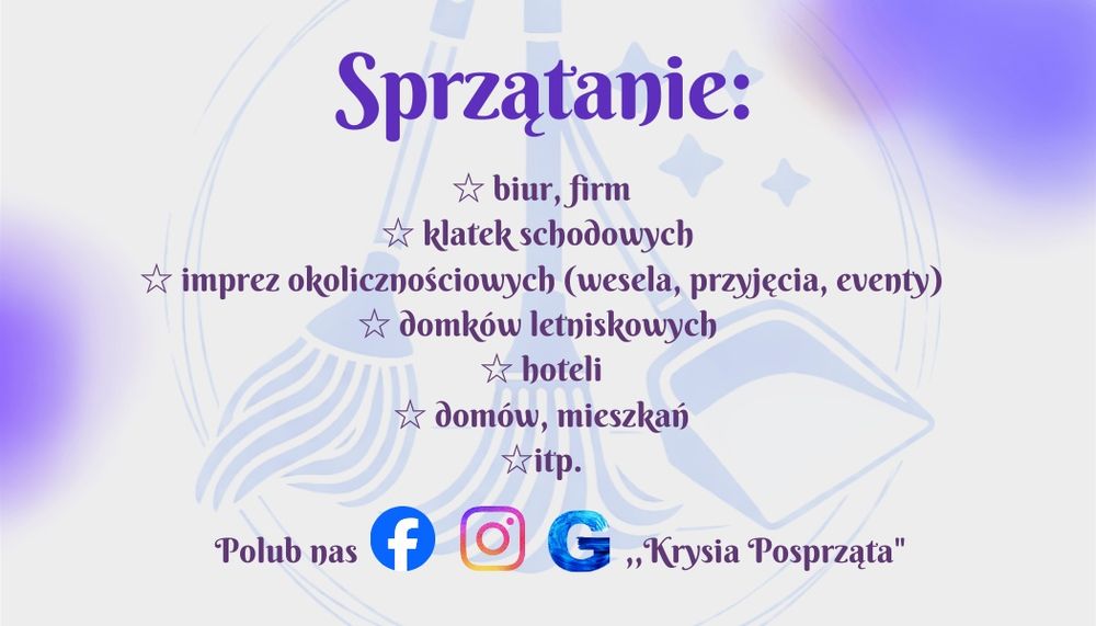 Krysia Posprząta -usługi sprzątania