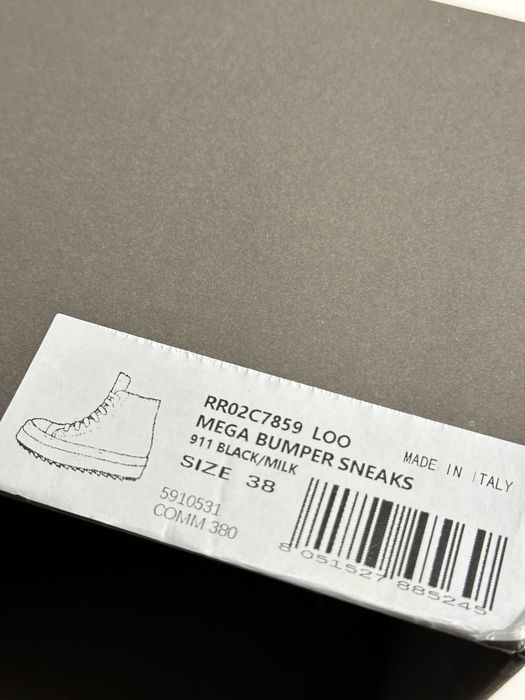 Rick Owens Ramones jumbo lace laces fuff puffer 43 кеды черные 42 38