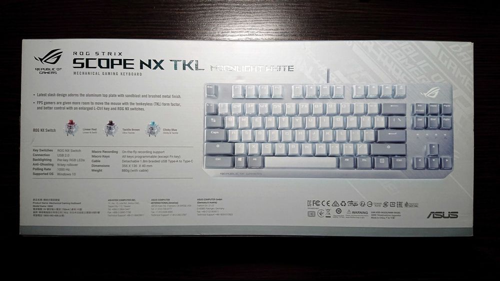 НОВА Механічна Ігрова Клавіатура ROG Strix Scope NX TKL MoonlightWhite